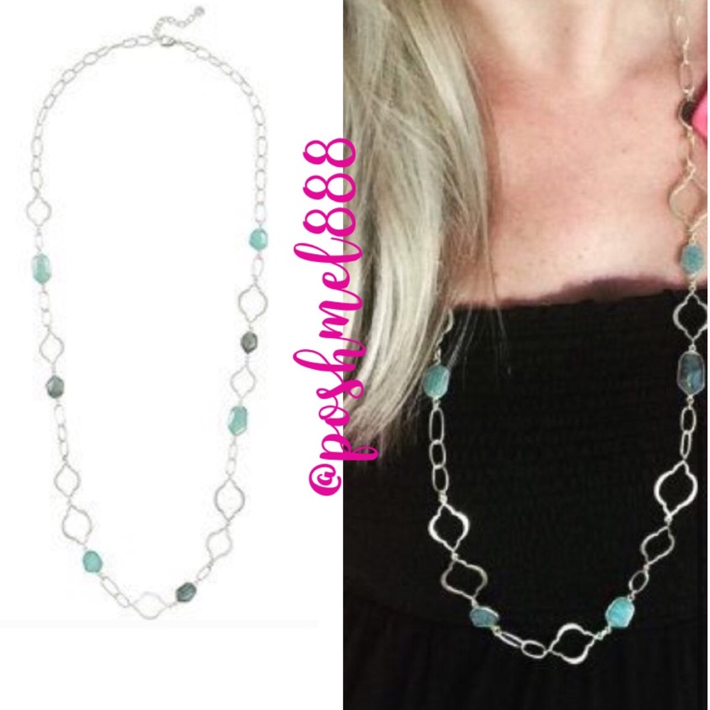 Stella & Dot | SILVER Artisan Labradorite+Aqua Amazonite Arabesque LinkN… - Picture 12 of 12